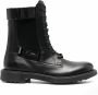 Ferragamo Leren combat boots Zwart - Thumbnail 1