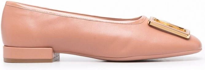 Ferragamo Ballerina's met logo-reliëf Roze
