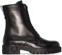 Ferragamo Combat boots met gancinipatroon Zwart - Thumbnail 1