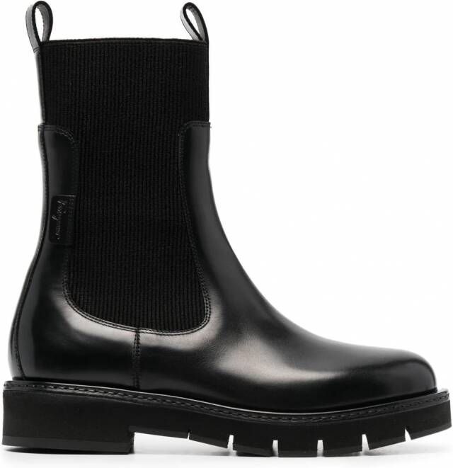Ferragamo Chelsea leren laarzen Zwart