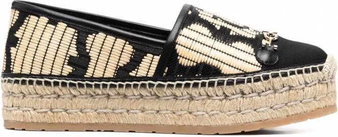 Ferragamo Espadrilles met geborduurd logo Zwart