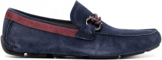 Ferragamo Suède Gancini loafers Blauw