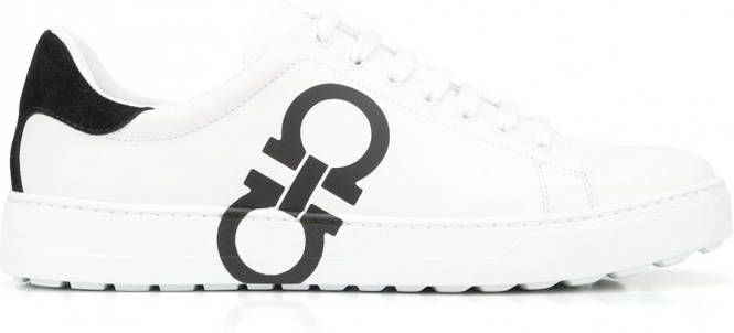 Ferragamo Vetersneakers met logo Wit