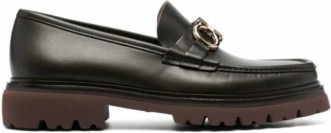 Ferragamo Gancini leren loafers Bruin