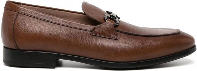 Ferragamo Gancini leren mocassins Bruin