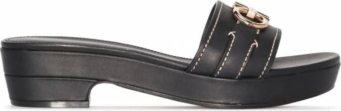 Ferragamo Gancini leren muiltjes Zwart
