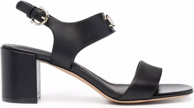 Ferragamo Gancini leren sandalen Zwart