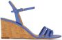 Ferragamo Gancini sandalen met sleehak Blauw - Thumbnail 1