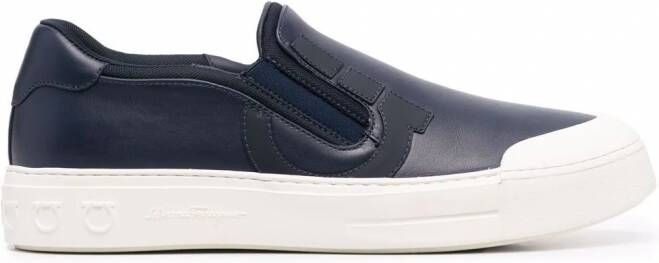 Ferragamo Gancini slip-on sneakers Blauw