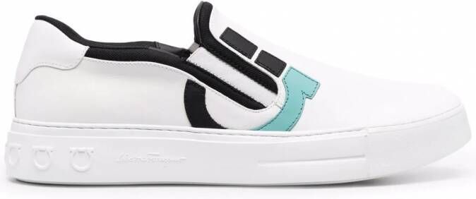 Ferragamo Gancini slip-on sneakers Wit