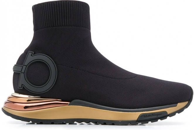 Ferragamo Gardena high-top sneakers Zwart