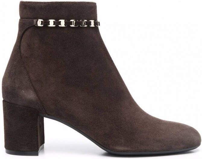 Ferragamo Ghila suède enkellaarzen Bruin