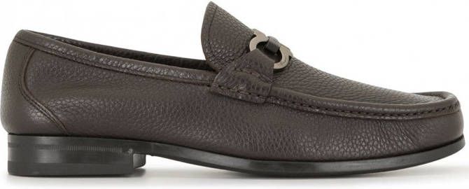 Ferragamo Mocassins met Gancini detail Bruin