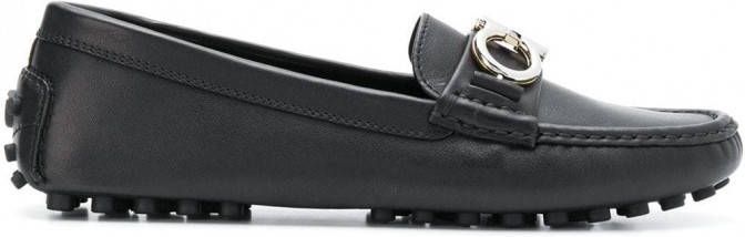 Ferragamo Loafers met logoplakkaat Zwart