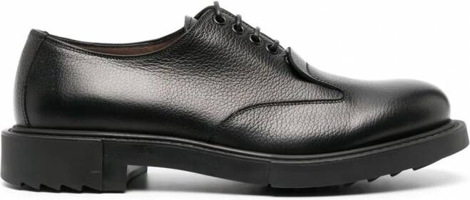 Ferragamo Leren derby veterschoenen Zwart