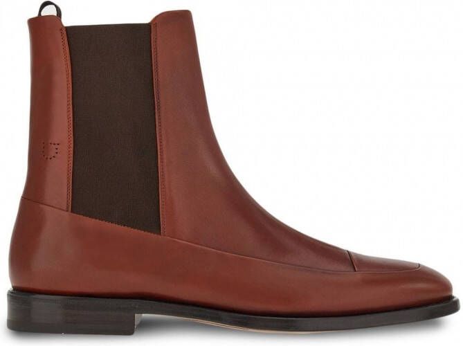 Ferragamo Leren enkellaarzen Bruin