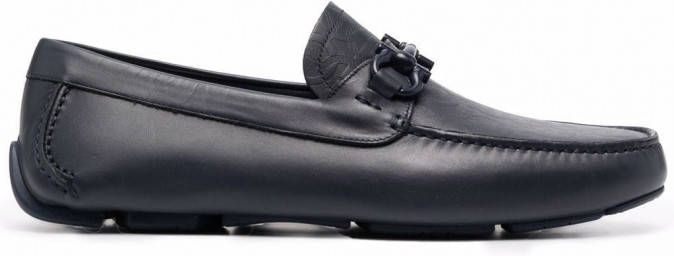 Ferragamo Loafers met logo-reliëf Blauw