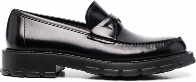 Ferragamo Loafers met logo-reliëf Zwart