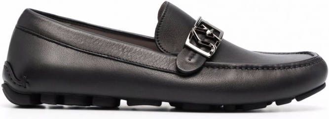 Ferragamo Loafers met logoplakkaat Zwart