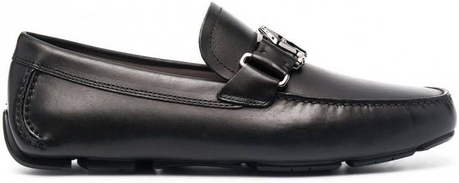 Ferragamo Loafers met logoplakkaat Zwart