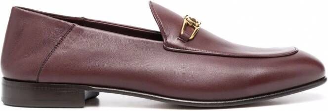 Ferragamo Melbourne Gancini loafers met gesp Rood