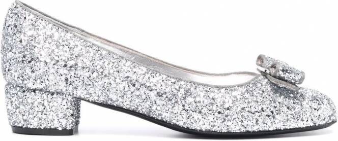 Ferragamo Pumps met glitter Zilver