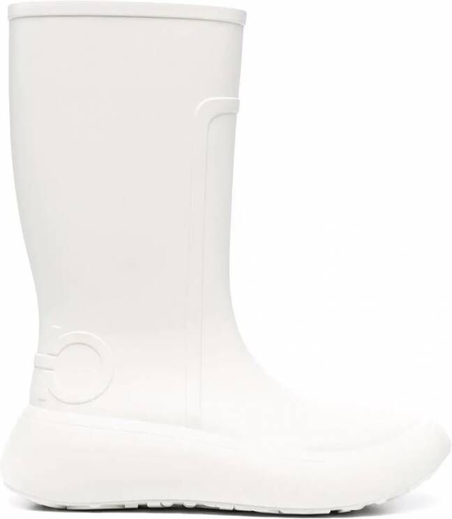 Ferragamo Regenlaarzen met logo-reliëf Wit