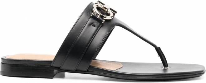 Ferragamo Sandalen met logoplakkaat Zwart