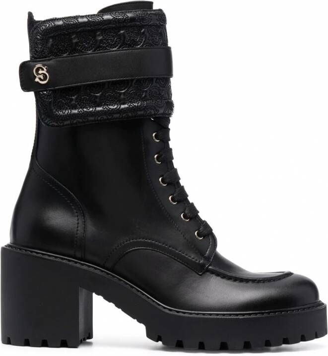 Ferragamo Shiraz leren laarzen Zwart