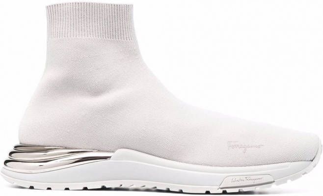 Salvatore Ferragamo Soksneakers dames rubber StofStof 5.5 Grijs