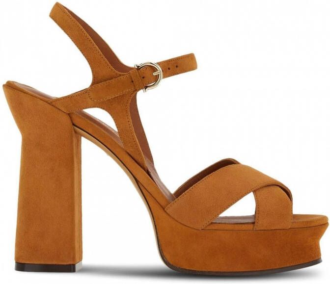 Ferragamo Sonya sandalen met blokhak Bruin