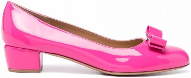 Salvatore Ferragamo Vara Bow pumps dames kalfsleer leer kalfshuid 4.5 Roze
