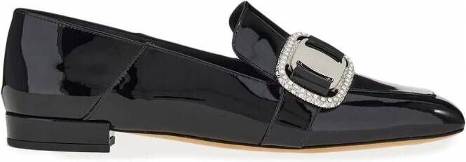 Ferragamo Vara loafers met ketting Zwart