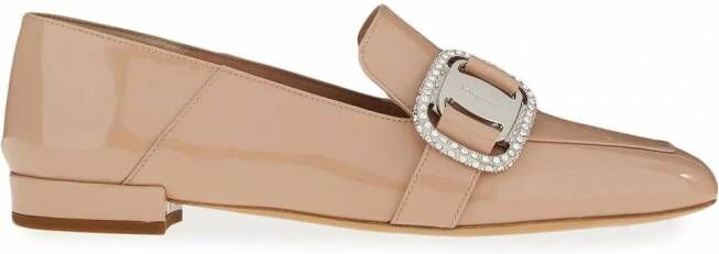 Ferragamo Vara loafers van lakleer Beige