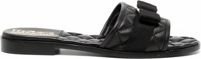 Ferragamo Vara slippers met strik Zwart