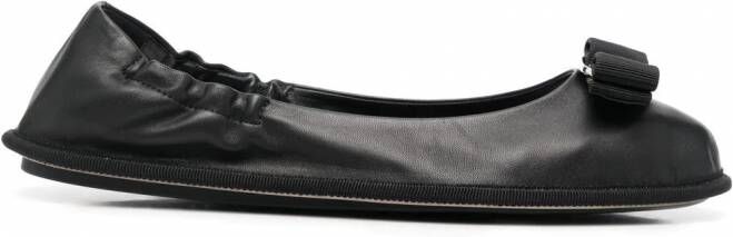 Ferragamo Varina leren ballerina's Zwart