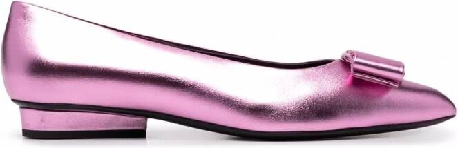 Ferragamo Viva ballerina's met strikdetail Roze