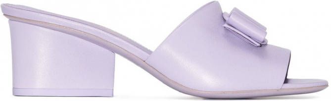 Ferragamo Viva Bow 55mm leren muiltjes Paars