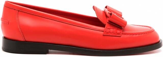 Ferragamo Vivaldo loafers met logoplakkaat Rood