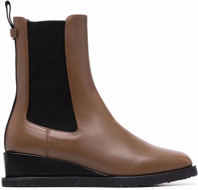 Ferragamo Leren enkellaarzen Bruin