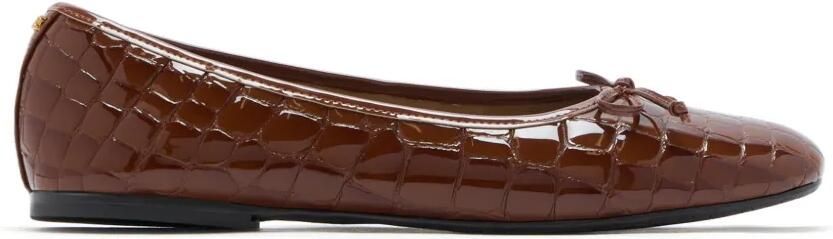 Sam Edelman Alie leren ballerina's met krokodillen-reliëf Bruin - Foto 3