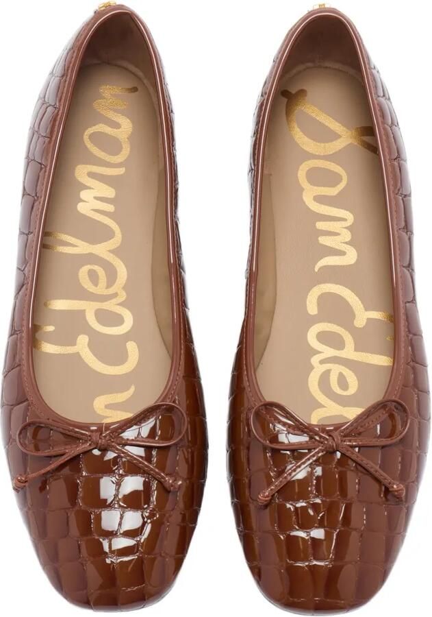 Sam Edelman Alie leren ballerina's met krokodillen-reliëf Bruin - Foto 2