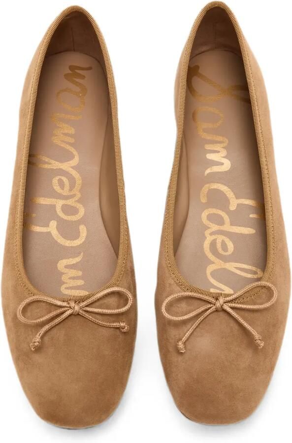 Sam Edelman Allie suède ballerina's met strikdetail Bruin - Foto 3