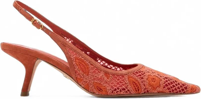 Sam Edelman Bianka mesh slingback pumps met borduurwerk Rood