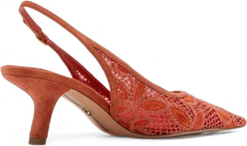 Sam Edelman Bianka mesh slingback pumps met borduurwerk Rood - Foto 4