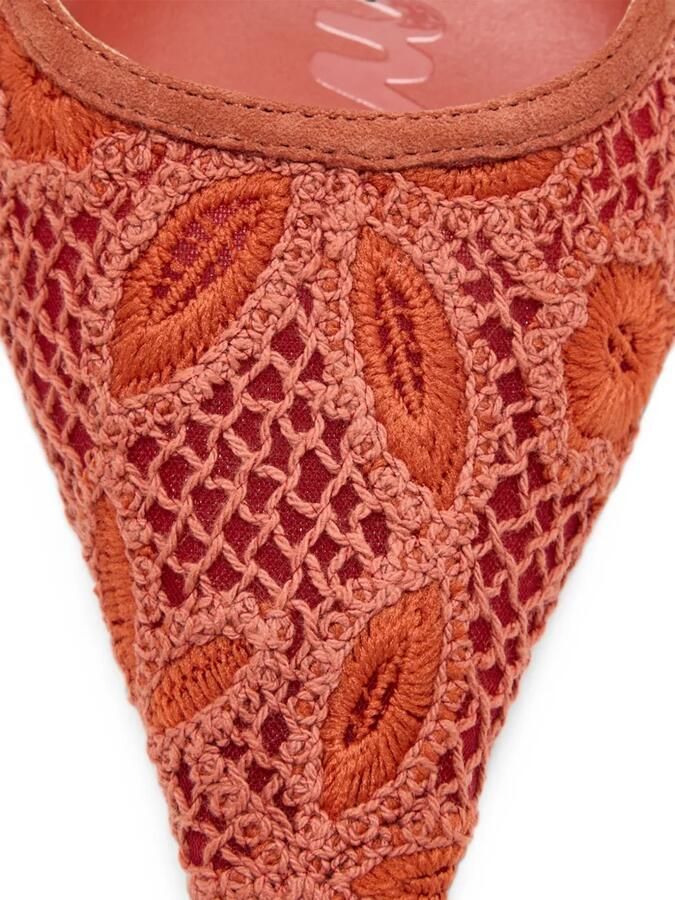 Sam Edelman Bianka mesh slingback pumps met borduurwerk Rood - Foto 2