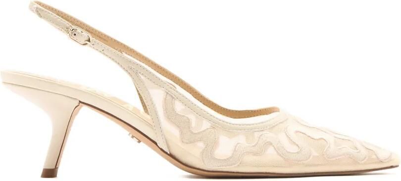 Sam Edelman Bianka slingback pumps met borduurwerk Beige