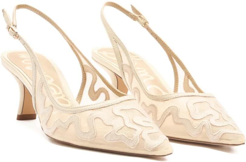 Sam Edelman Bianka slingback pumps met borduurwerk Beige - Foto 3