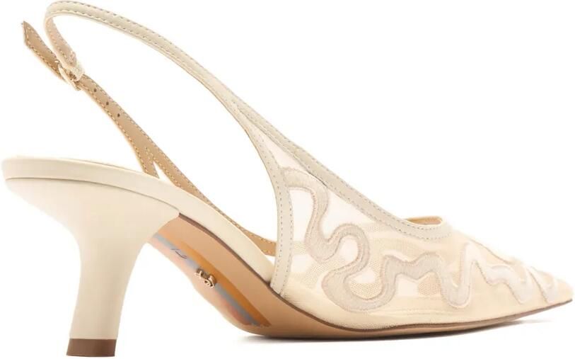 Sam Edelman Bianka slingback pumps met borduurwerk Beige - Foto 4