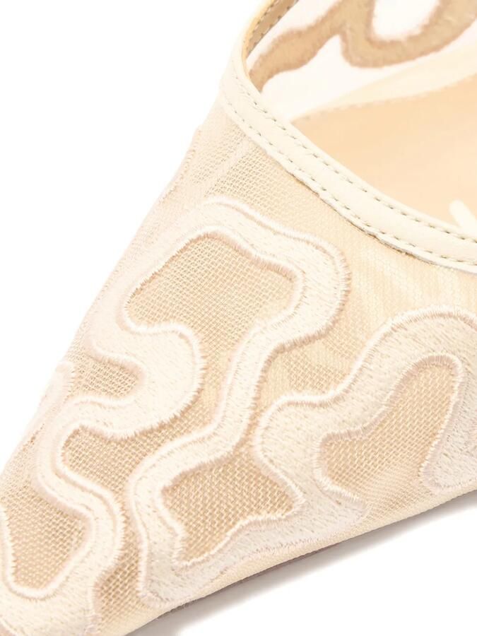 Sam Edelman Bianka slingback pumps met borduurwerk Beige - Foto 2
